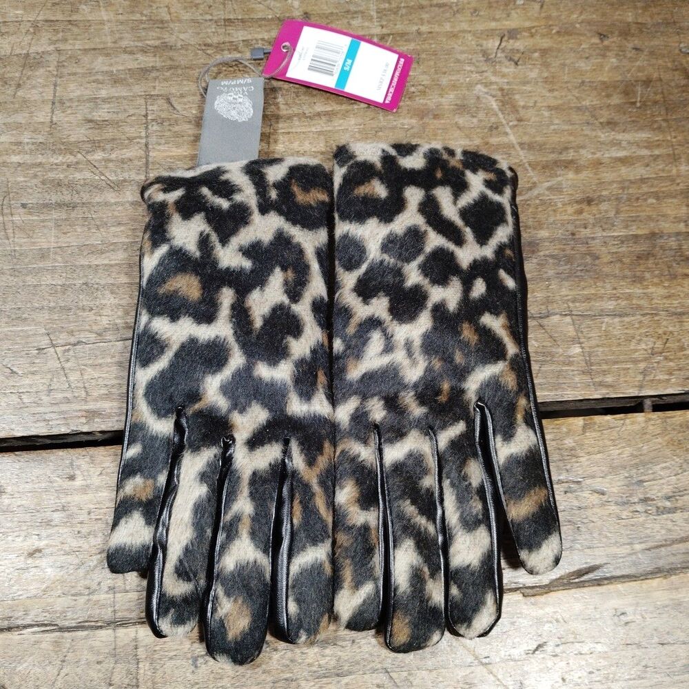 Vince Camuto Women's Gloves Sz S/M Animal Print NWT Winter Outdoors